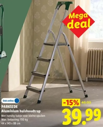 Aanbieding: Aluminium huishoudtrap