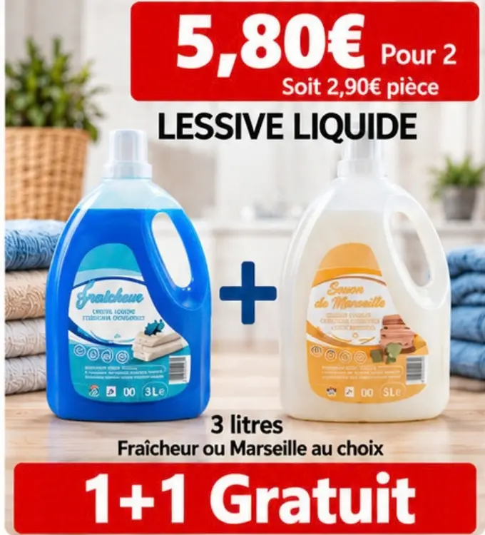 Offre: Fraîcheur & Savon de Marseille Lessive Liquide