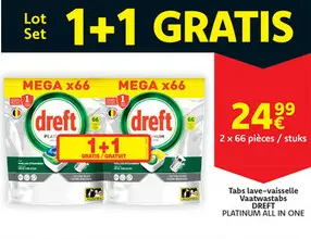 Offre: DREFT Tabs lave-vaisselle Vaatwastabs PLATINU