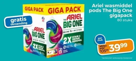 Aanbieding: Wasmiddel pods The Big One gigapack