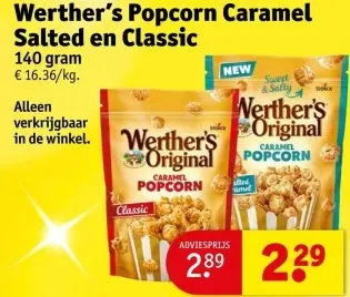 Promotie: Popcorn Caramel Salted en Classic