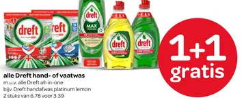 Aanbieding: alle Dreft hand- of vaatwas