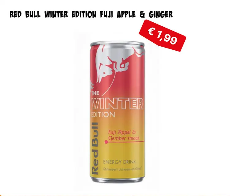 Aanbieding: Red bull winter edition fuji apple & ginger