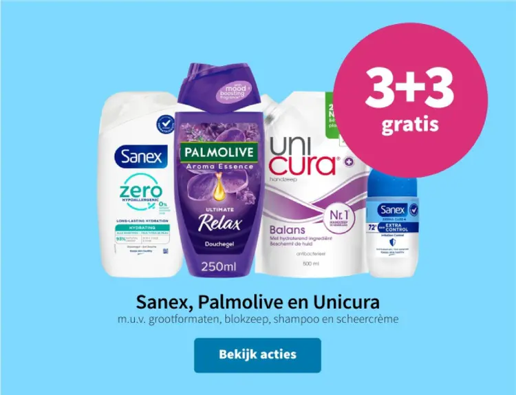 Promotie: Sanex, Palmolive en Unicura