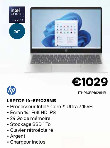 Offre: Hp laptop 14-ep1028nb