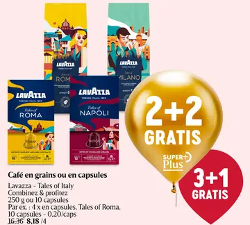 Offre: Café en grains ou en capsules Lavazza - Tales