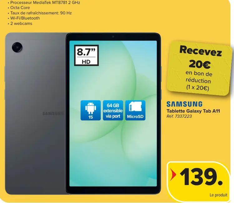 Offre: Tablette Galaxy Tab A11