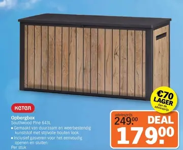 Aanbieding: Opbergbox Southwood Pine 643L