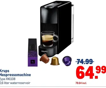 Aanbieding: Krups Nespressomachine