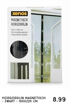 Aanbieding: Horgordijn magnetisch - zwart - 100x220 cm 