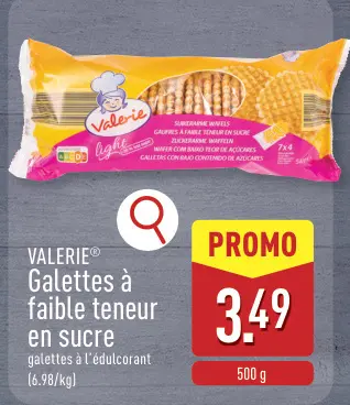 Offre: Galettes à faible teneur en sucre