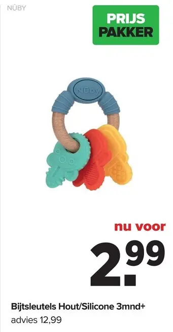 Promotie: Bijtsleutels Hout/Silicone 3mnd+