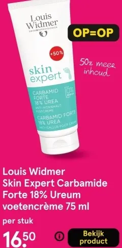 Aanbieding: Louis Widmer Skin Expert Carbamide Forte 18% Ureum voetencrème 75 ml