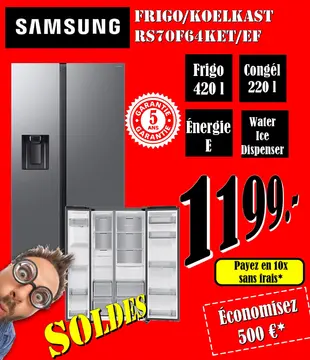 Offre: Frigo Congél Water Ice Dispenser