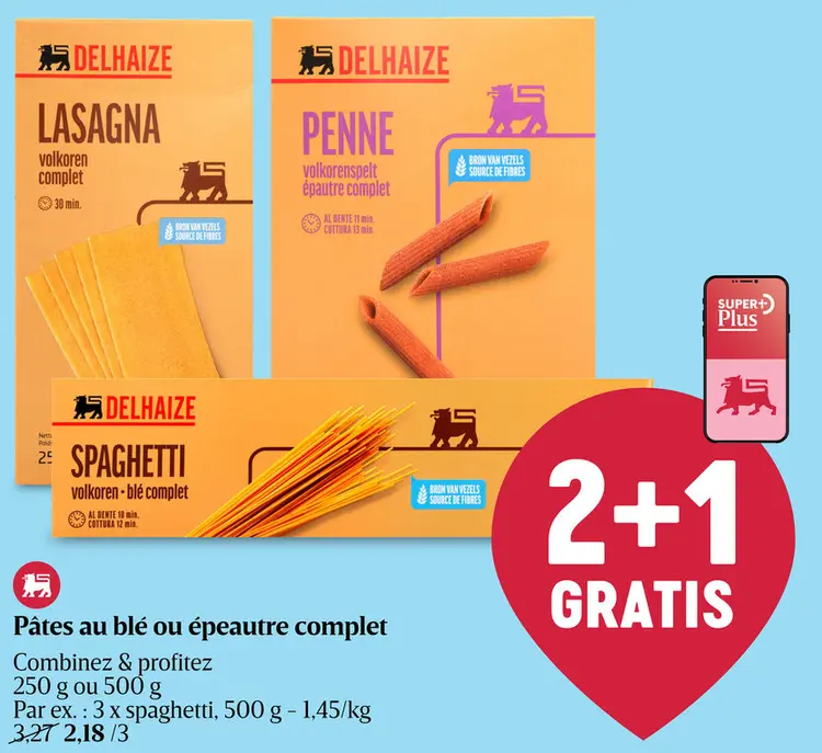 Offre: Pâtes au blé ou épeautre complet