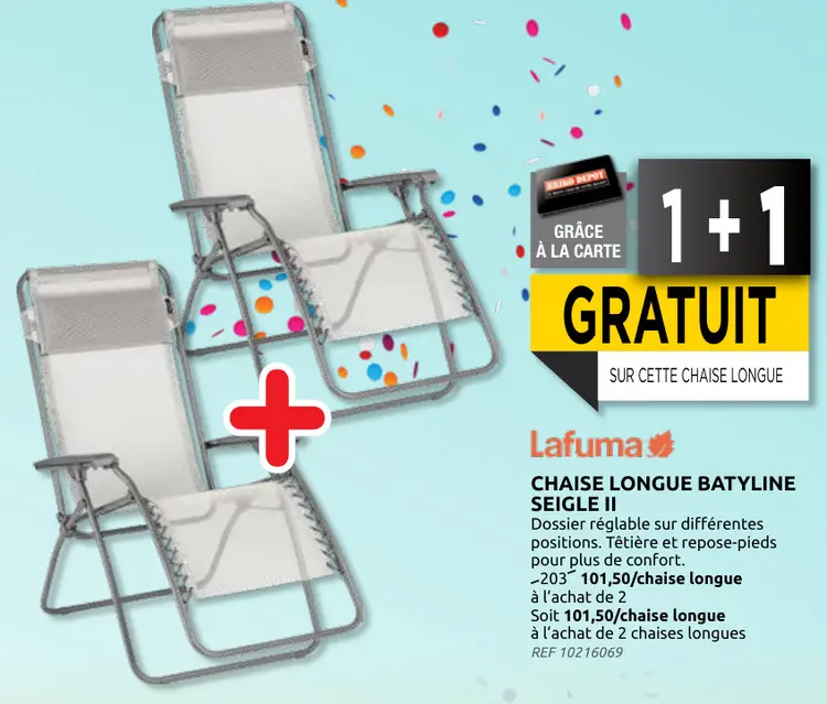 Offre: Chaise longue batyline seigle ii