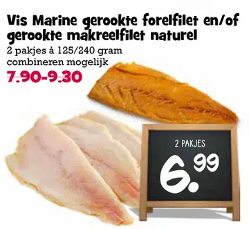 Aanbieding: Vis Marine gerookte forelfilet en/of gerookte makreelfilet naturel