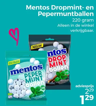 Aanbieding: Mentos Dropmint- en Pepermuntballen