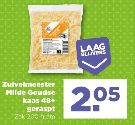 Aanbieding: Zuivelmeester Milde Goudse kaas 48+ geraspt