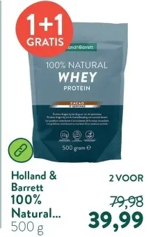 Aanbieding: 100% Natural Whey Protein Cacao