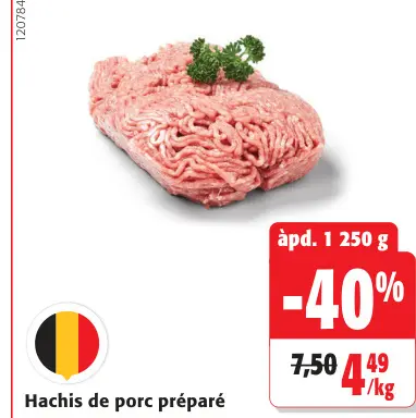Offre: Hachis de porc préparé