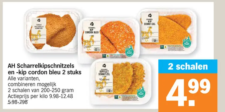 Promotie: Scharrelkipschnitzels en -kip cordon bleu 2 stuks
