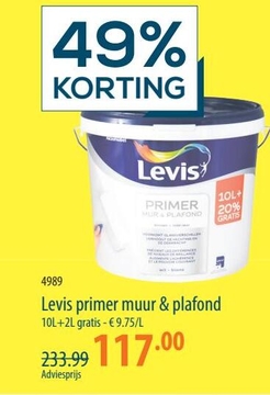 Aanbieding: Levis primer muur & plafond