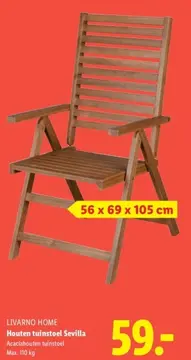 Aanbieding: Houten tuinstoel Sevilla