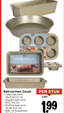 Aanbieding: Bakvormen Goud