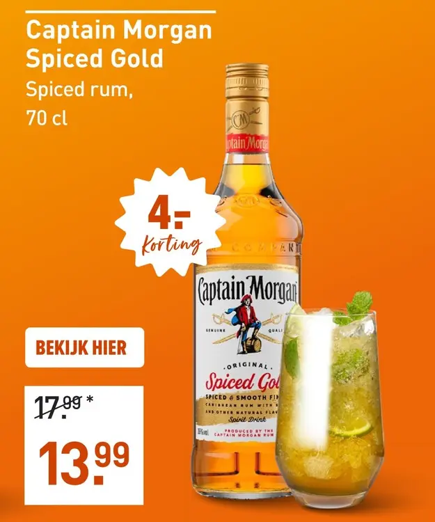Aanbieding: Captain Morgan Spiced Gold