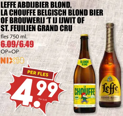 Aanbieding: Abdijbier blond, Belgisch blond bier, Ijwit of Grand cru