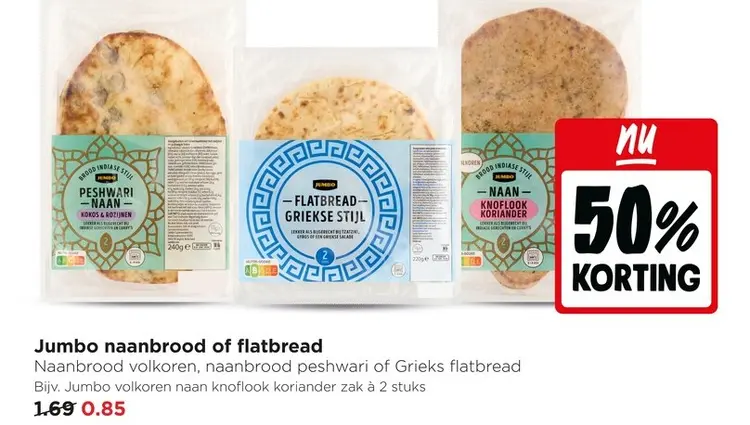 Aanbieding: Jumbo naanbrood of flatbread