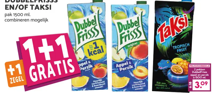 Aanbieding: DubbelFrisss en/of Taksi