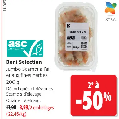 Offre: Jumbo Scampi à l'ail et aux fines herbes