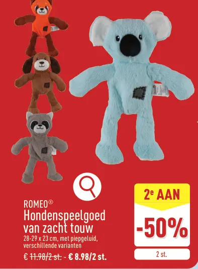 Promotie: Hondenspeelgoed van zacht touw