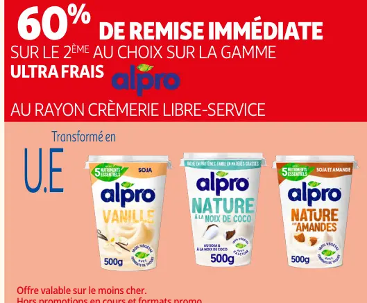 Offre: Alpro Vanille, Alpro Nature à la noix de coco