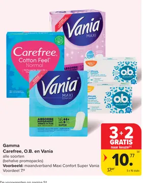 Aanbieding: Carefree, O.B. en Vania