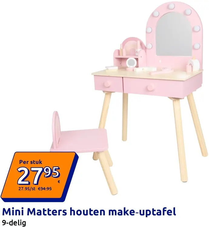 Promotie: Mini Matters Houten make-uptafel