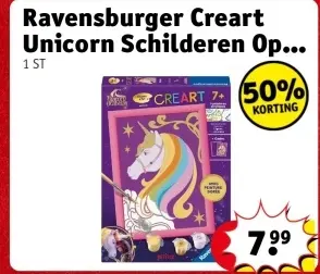 Aanbieding: Ravensburger Creart Unicorn Schilderen Op Nummer