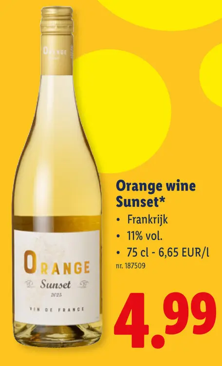 Promotie: Orange wine Sunset
