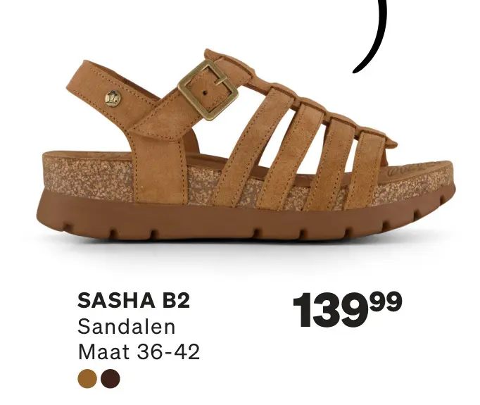 Aanbieding: Sasha B2 cognac suede