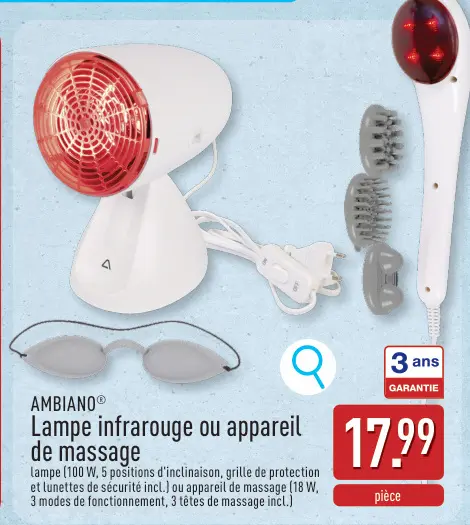 Offre: AMBIANO® Lampe infrarouge ou appareil de massage