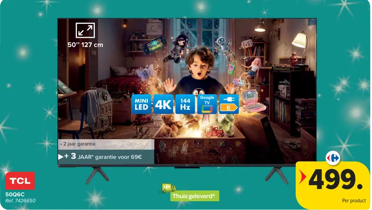 Promotie: 50Q6C 50" 127 cm Mini LED 4K Google TV