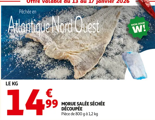 Promotie: Morue salée séchée découpée