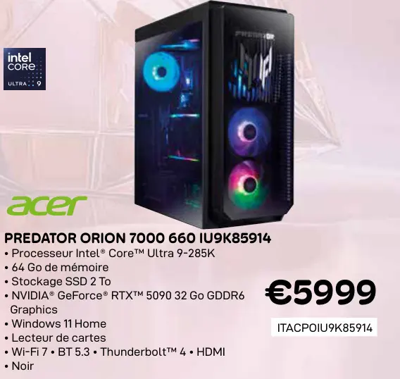 Offre: Predator orion 7000 660 iu9k85914