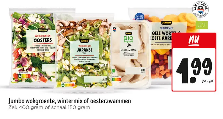 Aanbieding: Wokgroente, wintermix of oesterzwammen