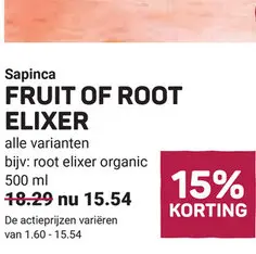Aanbieding: Fruit of root elixer