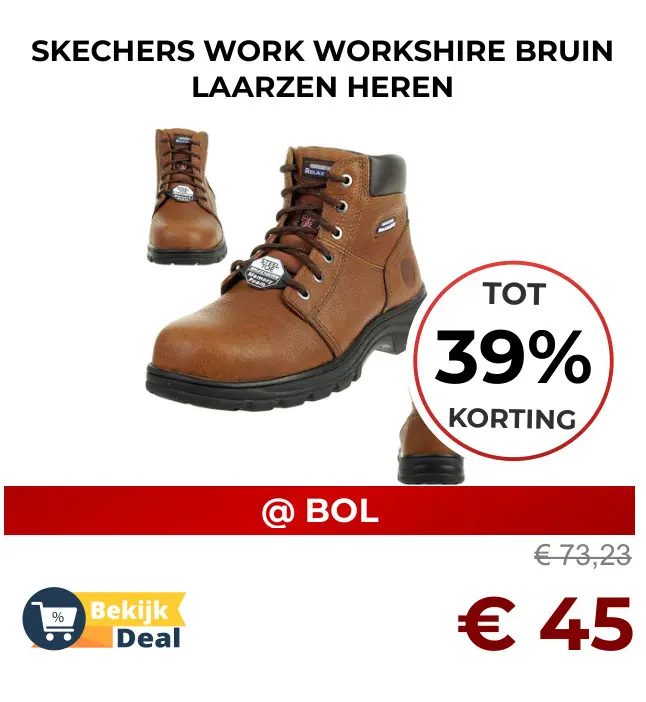 Aanbieding: Skechers work workshire bruin laarzen heren