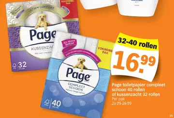 Aanbieding: Page toiletpapier compleet schoon of kussenzacht