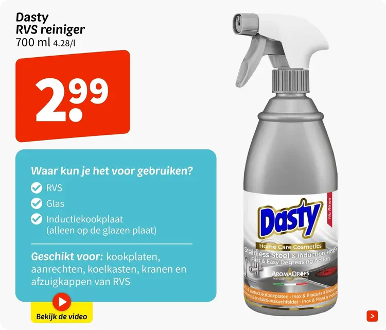 Aanbieding: Dasty RVS reiniger